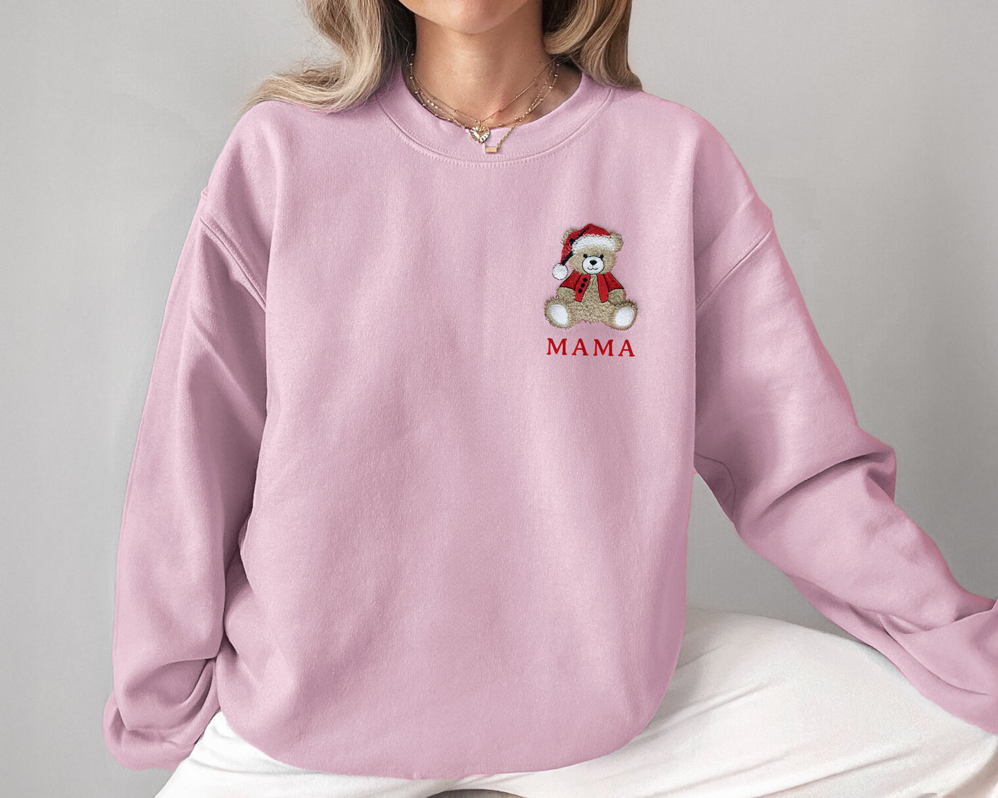 Personalized Teddy Bear Embroidered Matching Holiday Sweatshirts