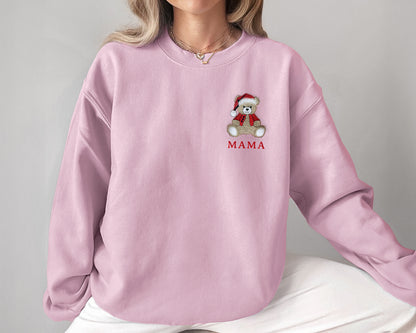 Personalized Teddy Bear Embroidered Matching Holiday Sweatshirts