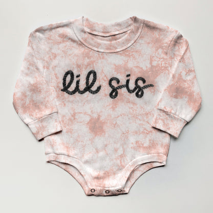 big sister little sister matching sibling outfits big sis lil bro lil sis sweatshirt in peach