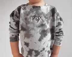 Custom Tie-Dye Kids Sweatshirt with Personalized Name Embroidery