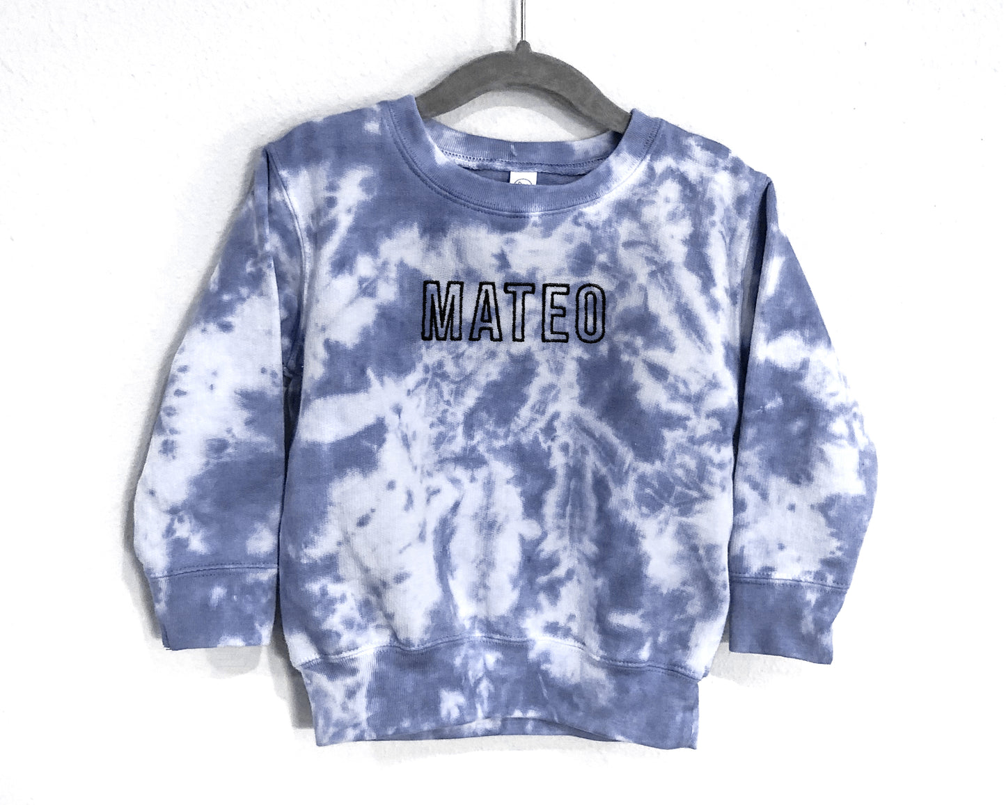 Custom Tie-Dye Kids Sweatshirt with Personalized Name Embroidery