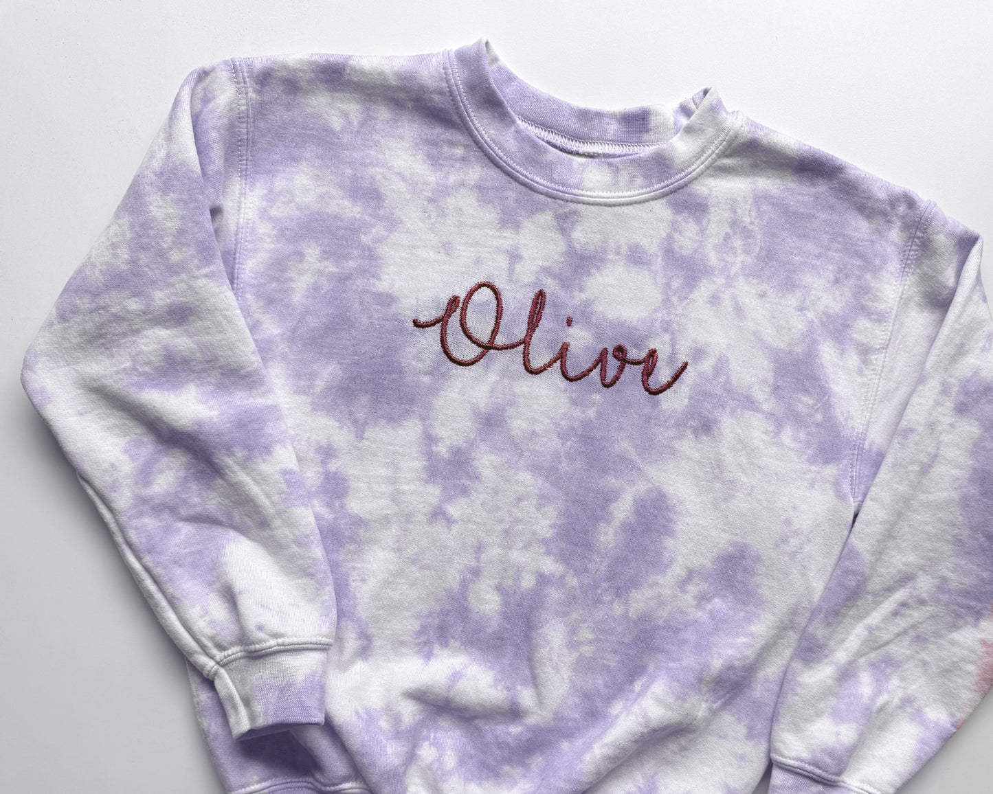 Custom Tie-Dye Kids Sweatshirt with Personalized Name Embroidery