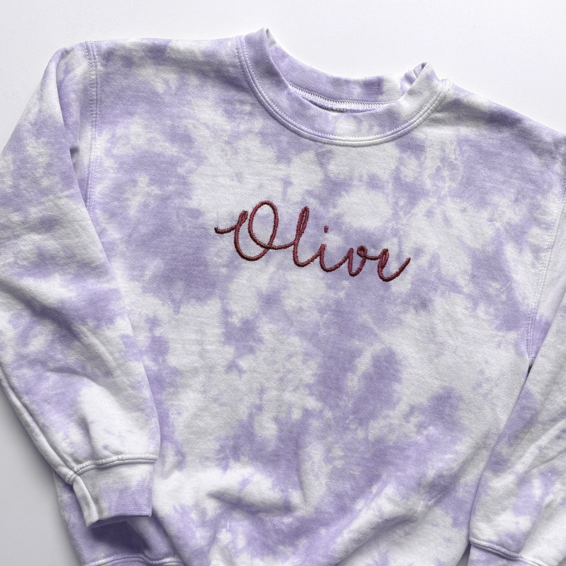 Custom Tie-Dye Kids Sweatshirt with Personalized Name Embroidery