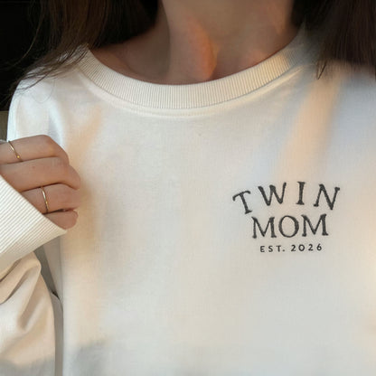 twin mom sweatshirt, gift for twin mom, mom of twins gift, twin mom crewneck, new mom shirt, personalized sweatshirt