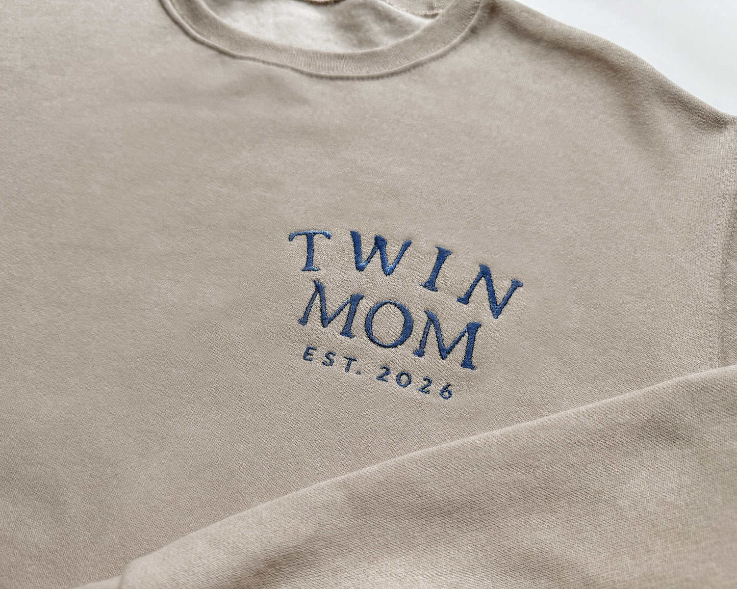 Twin Mom Embroidered Sweatshirt | Personalized Mom of Twins Gift
