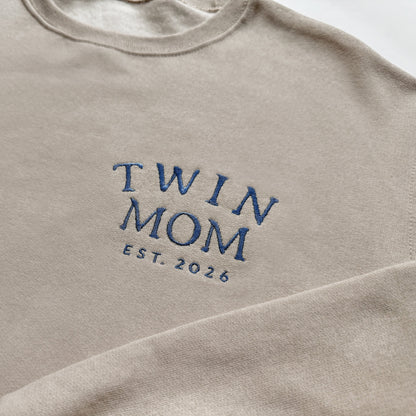 twin mom sweatshirt, gift for twin mom, mom of twins gift, twin mom crewneck, new mom shirt, personalized sweatshirt