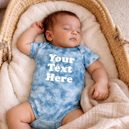 custom personalized tie dye baby onesie bodysuit outfit with name, coming home outfit