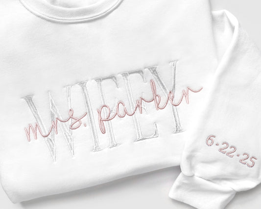 Personalized Wifey Sweatshirt for Wives and Brides
