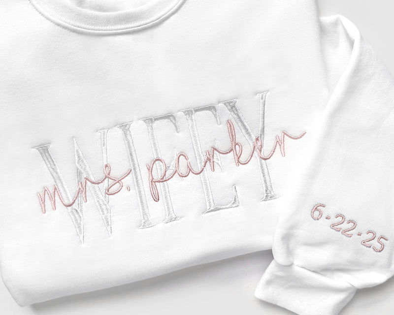 Personalized Wifey Sweatshirt for Wives and Brides