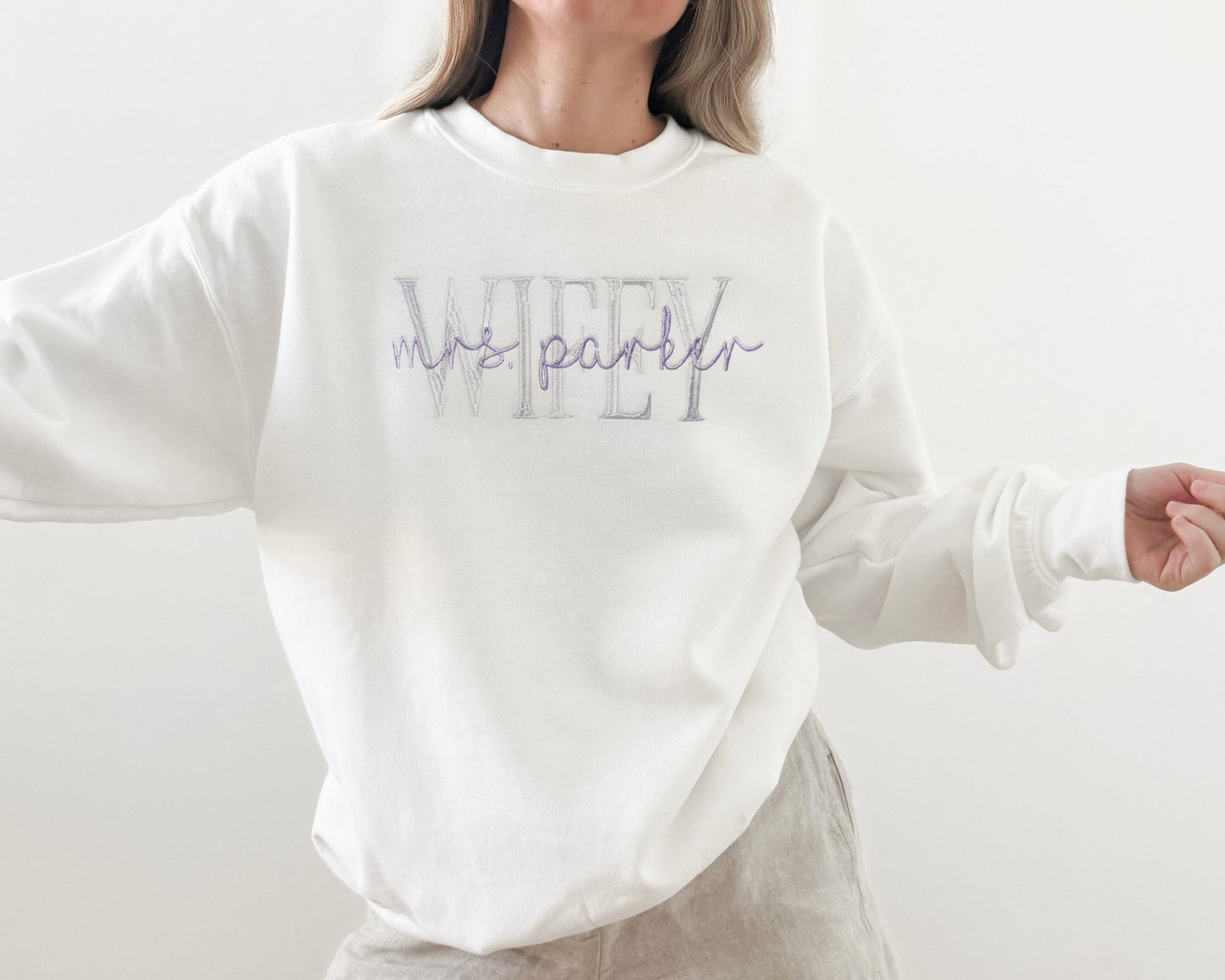 Personalized Wifey Sweatshirt for Wives and Brides