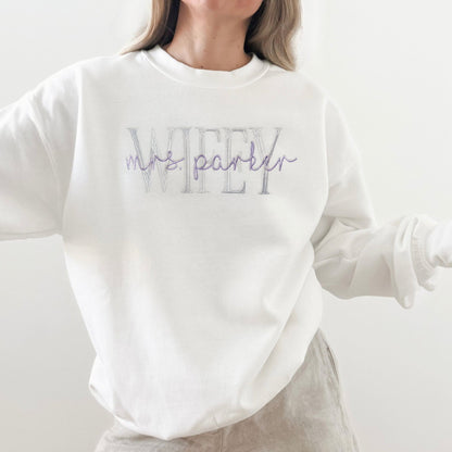 Personalized Wifey Sweatshirt With Name